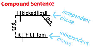 Here's a sentence diagram of a compound sentence. www.Grammar-Revolution.com/sentence-structure.html